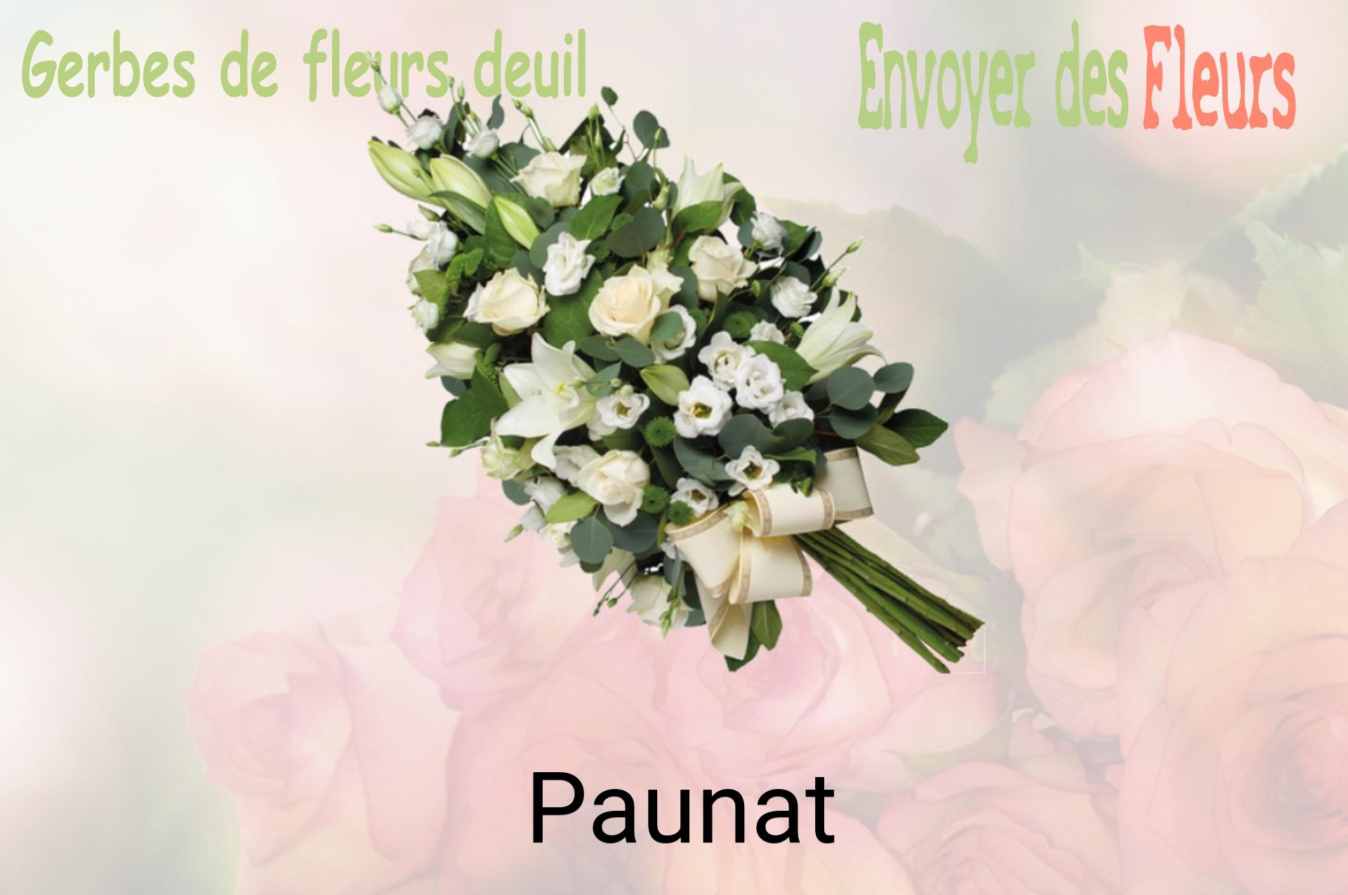 Gerbe de fleurs de deuil livrée à Paunat